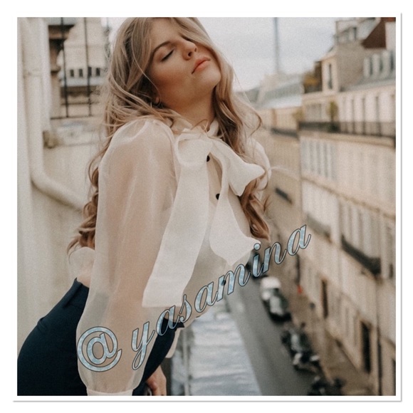 Zara Tops - Zara organza top with tie bloggers favorite
